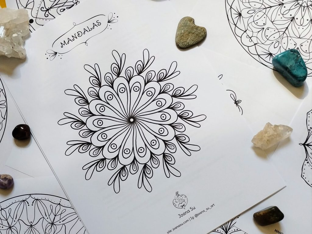 12 mandalas para colorir livro - pdf para download - joana su